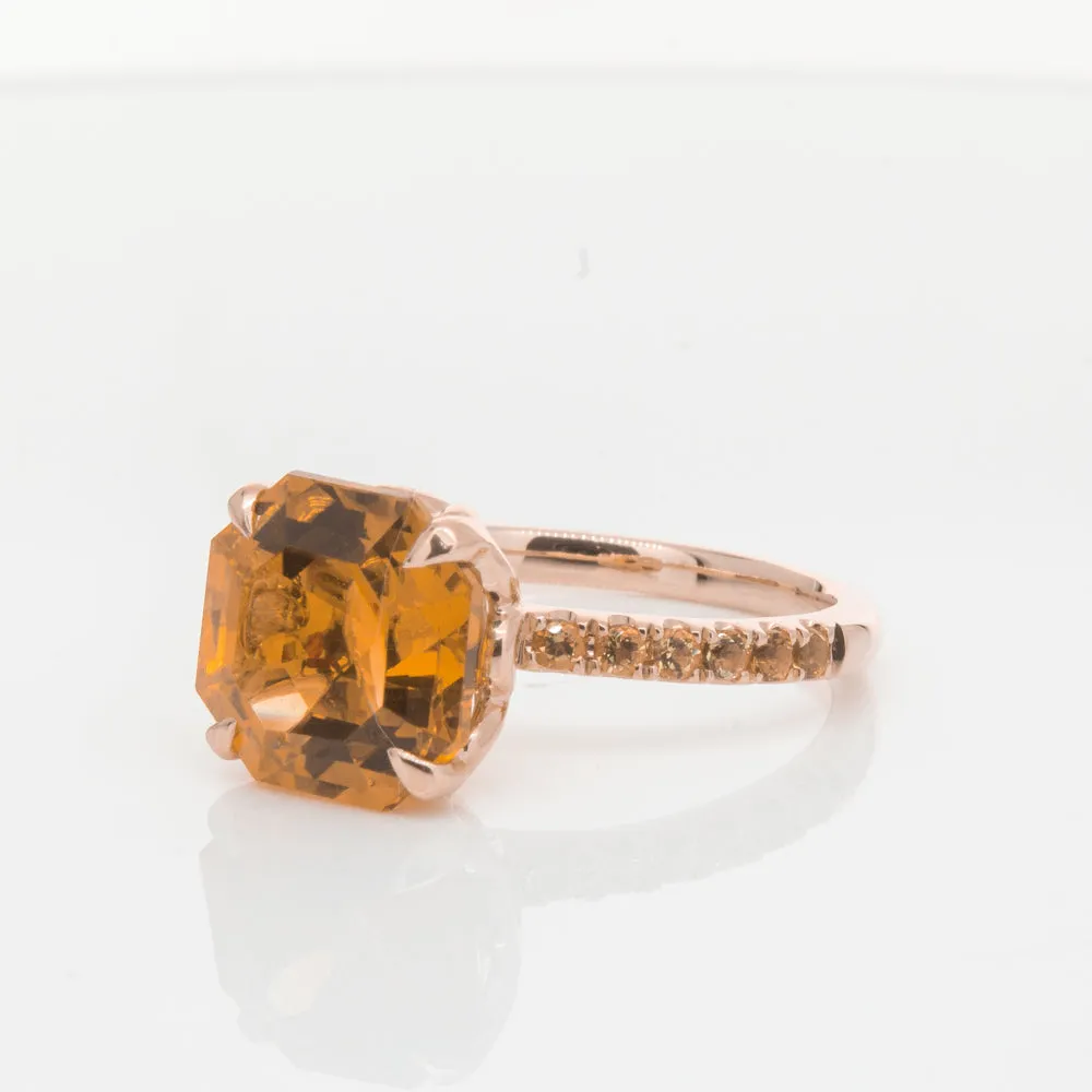 18ct Rose Gold Citrine Octavus Ring