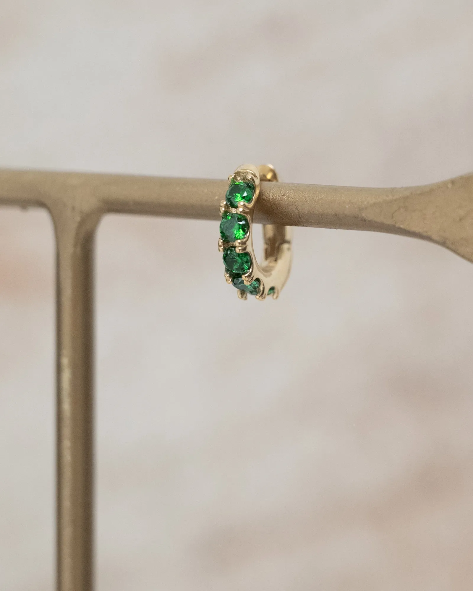 TILTIL Single Hoop Goldplated Jade Green